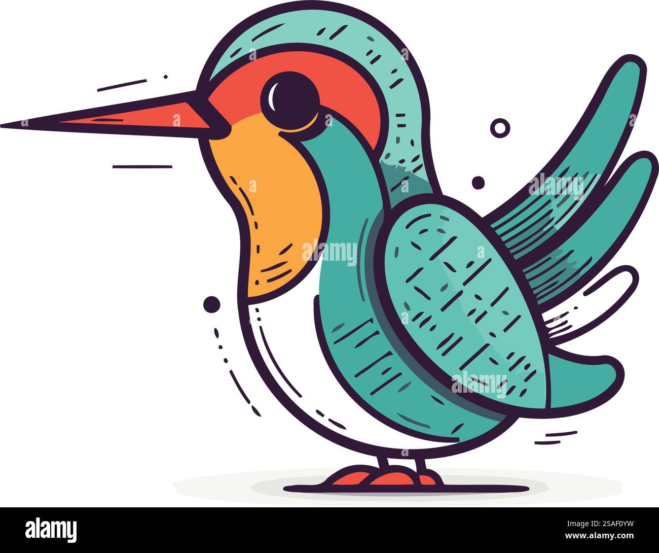 Hummingbird. Hand drawn vector illustration in doodle style Stock ...