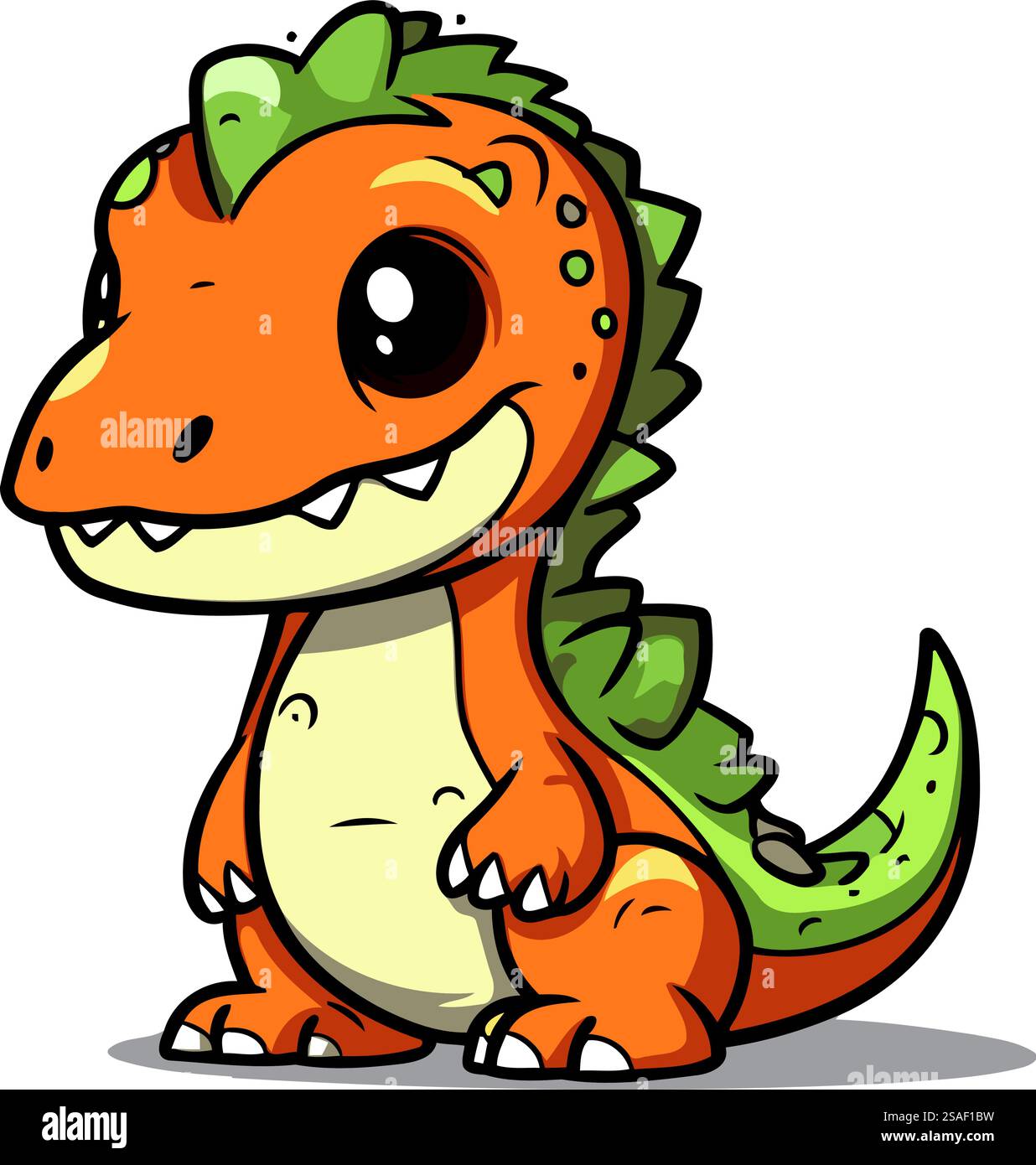 Cute baby dinosaur isolated on a white background. Vector illustration ...