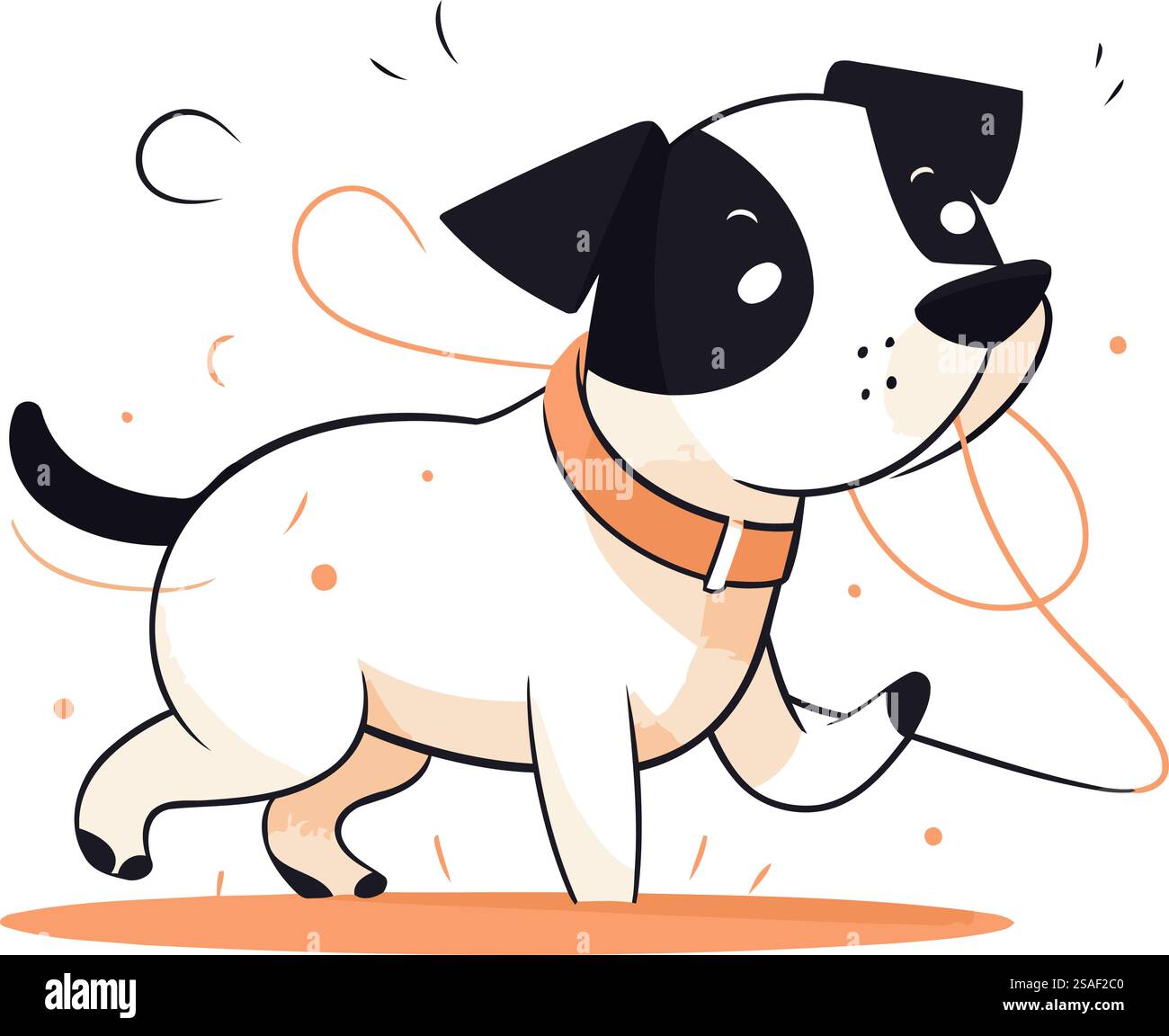 Cute cartoon dog running. Vector illustration in a flat style Stock ...