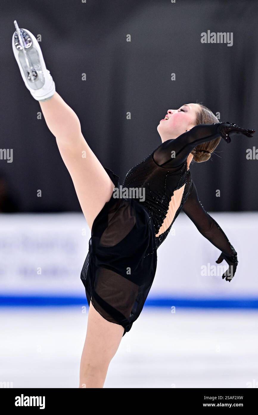 Nina PINZARRONE (BEL), during Women Short Program, at the ISU European