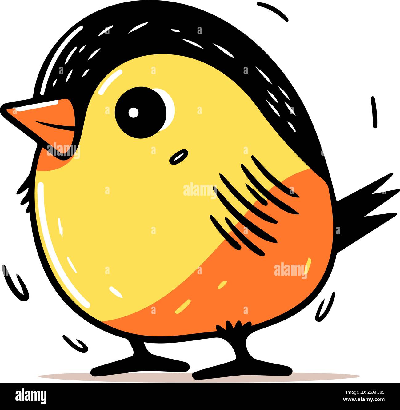 Vector illustration of a cute little bird. Isolated on white background ...