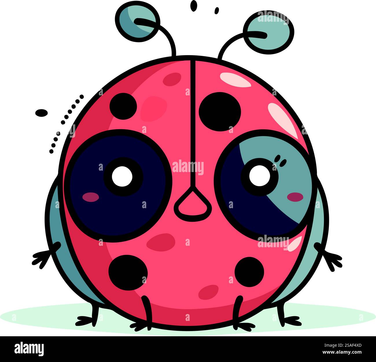 Cute ladybug cartoon character. Vector illustration isolated on white ...