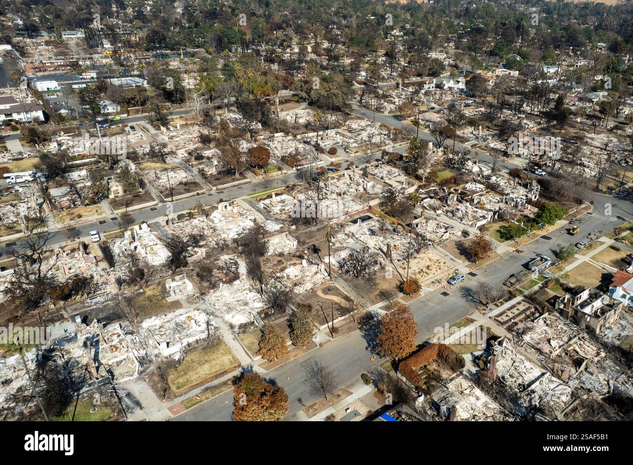 January 29, 2025, Los Angeles, California, USA: A drone captures ...