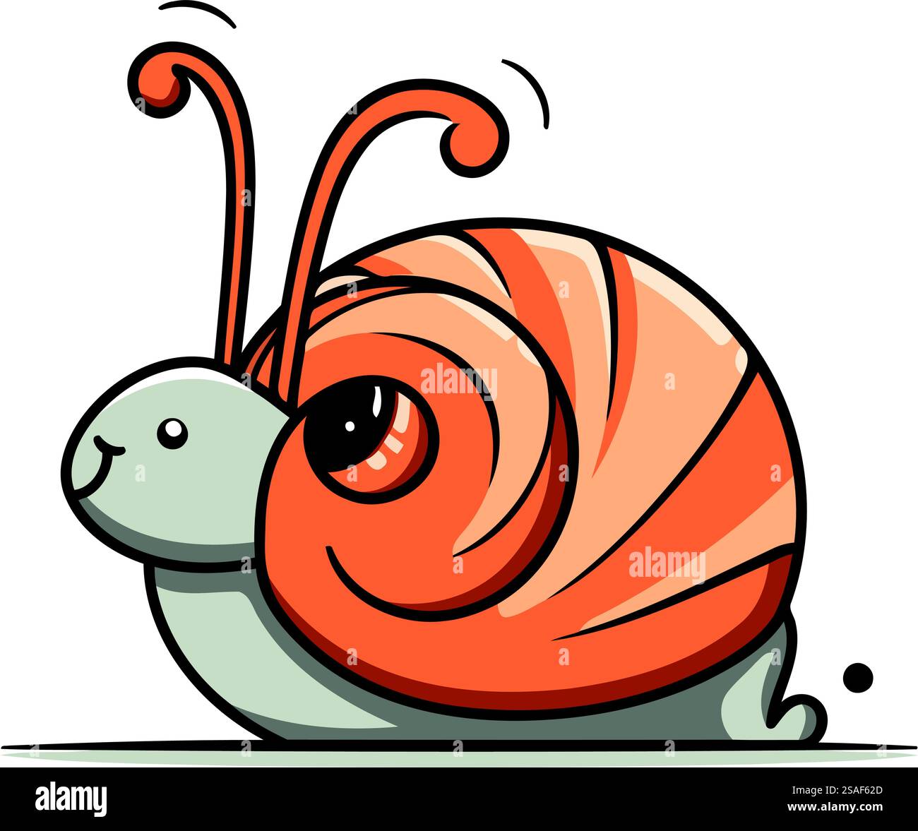 Cute cartoon snail. Vector illustration. Isolated on white background ...