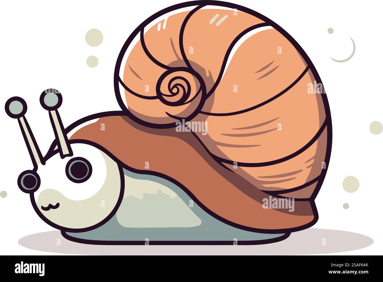 Snail cartoon vector illustration. Isolated on a white background Stock ...