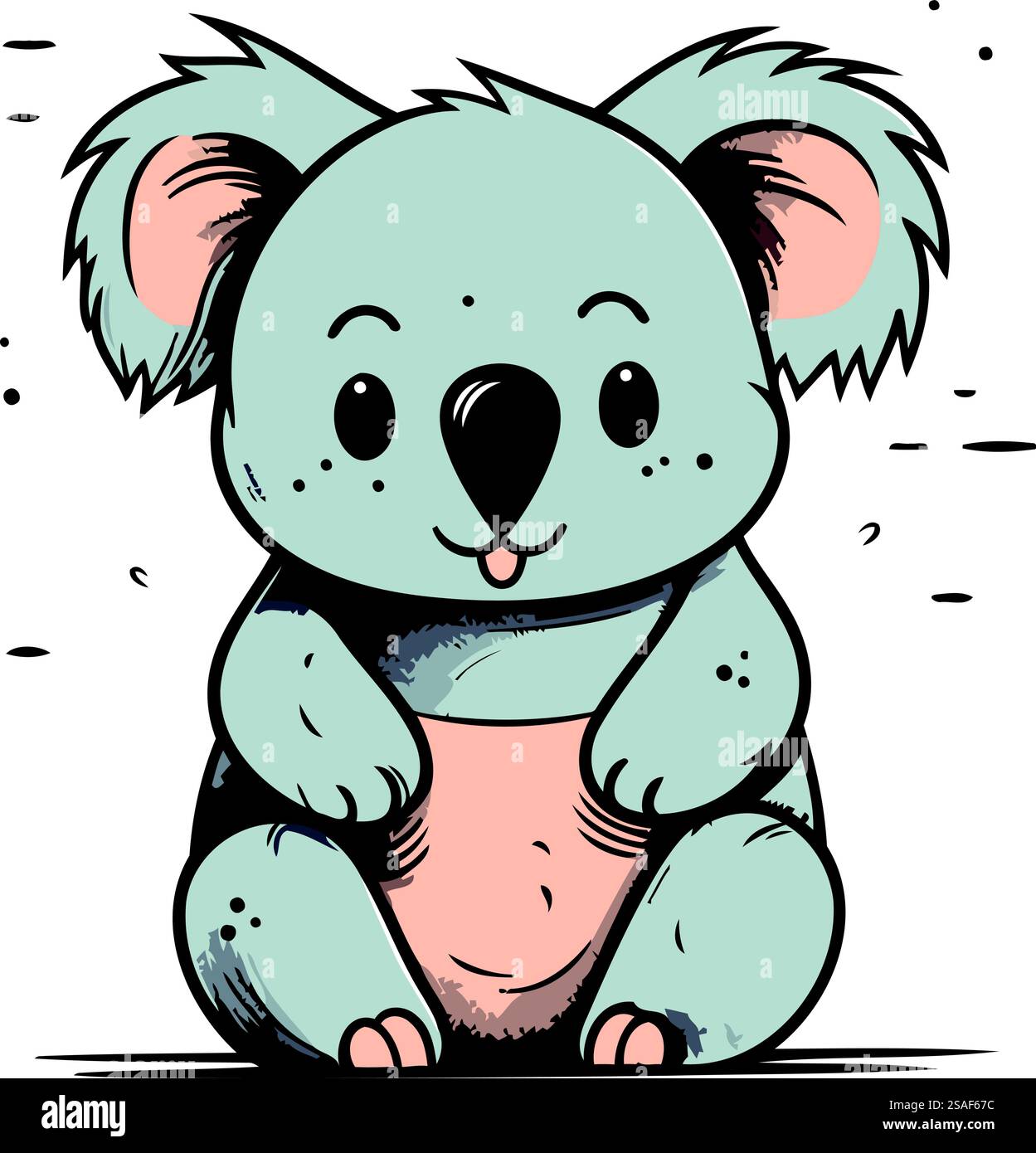 Cute cartoon koala. Vector illustration on a white background Stock ...