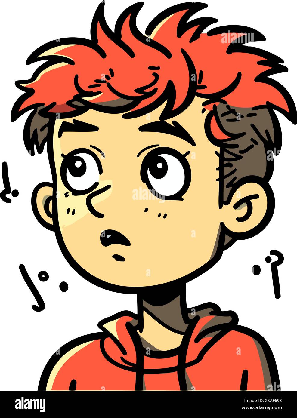 Cute boy with red hair. Vector illustration in cartoon style Stock ...