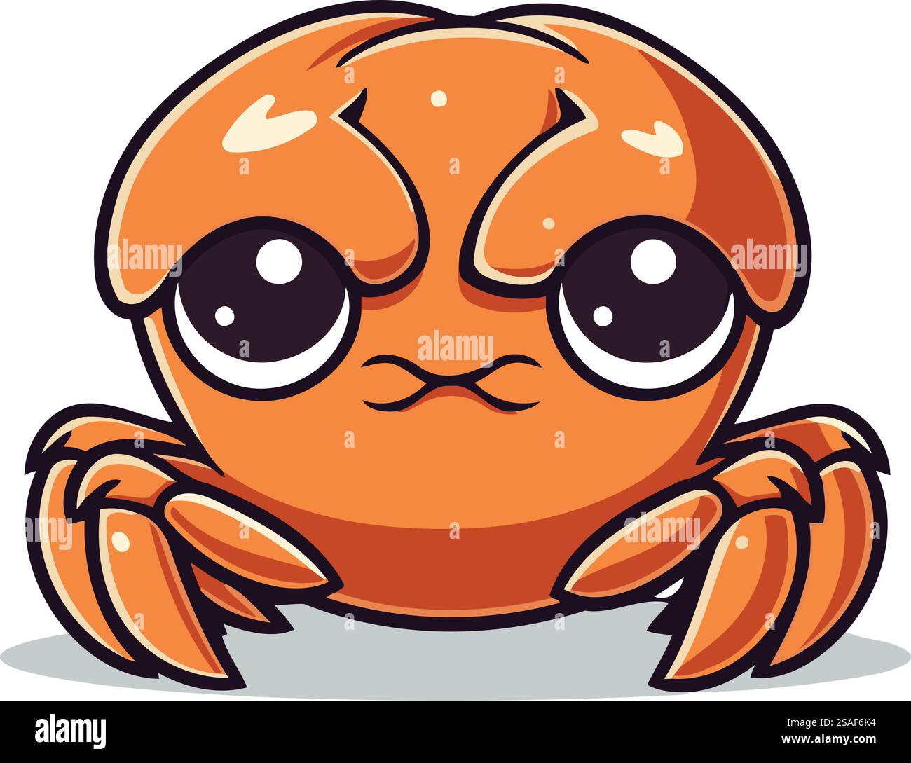 Cute cartoon crab isolated on a white background. Vector illustration ...