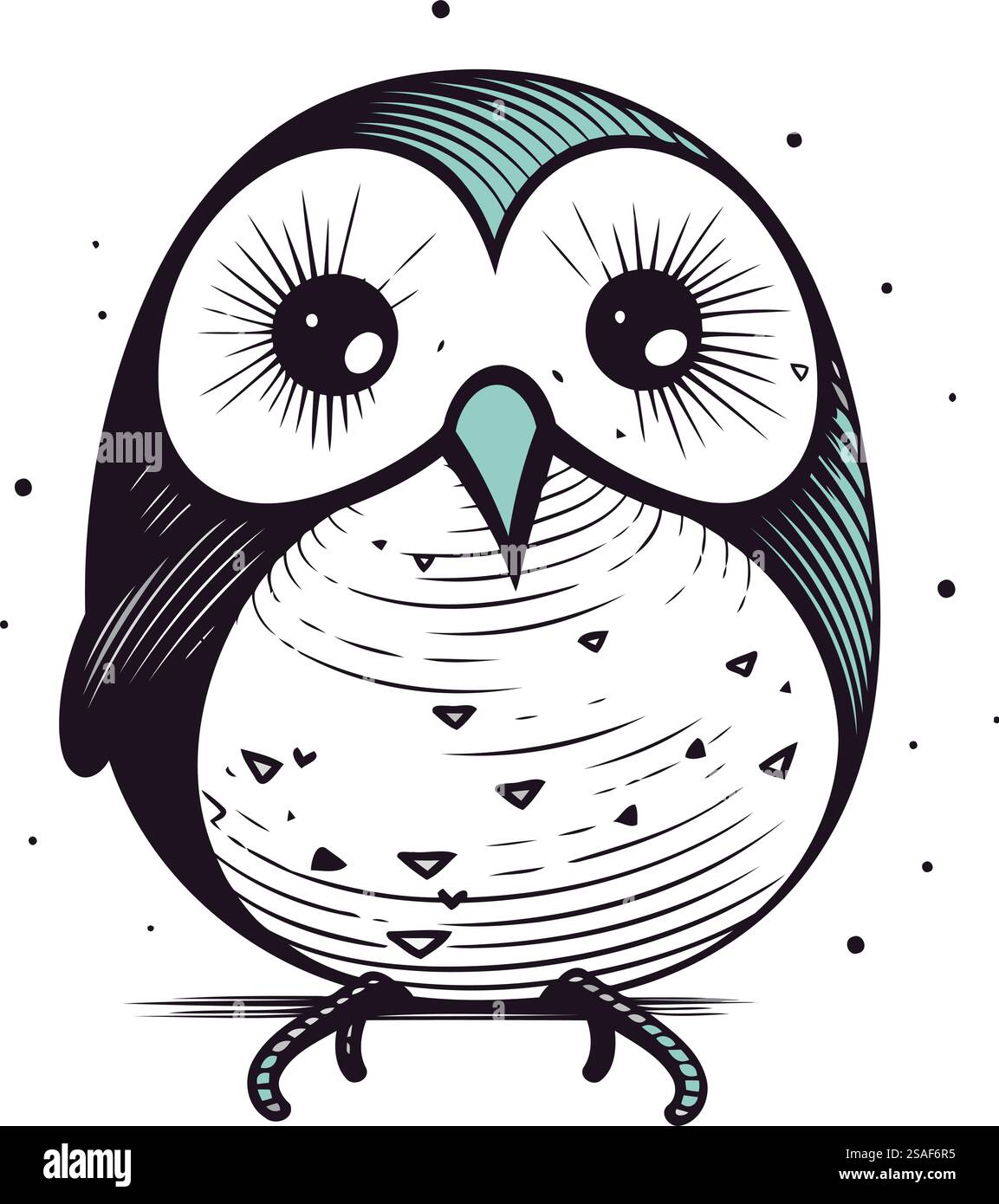 Owl. Hand drawn vector illustration in vintage style. Isolated on white ...