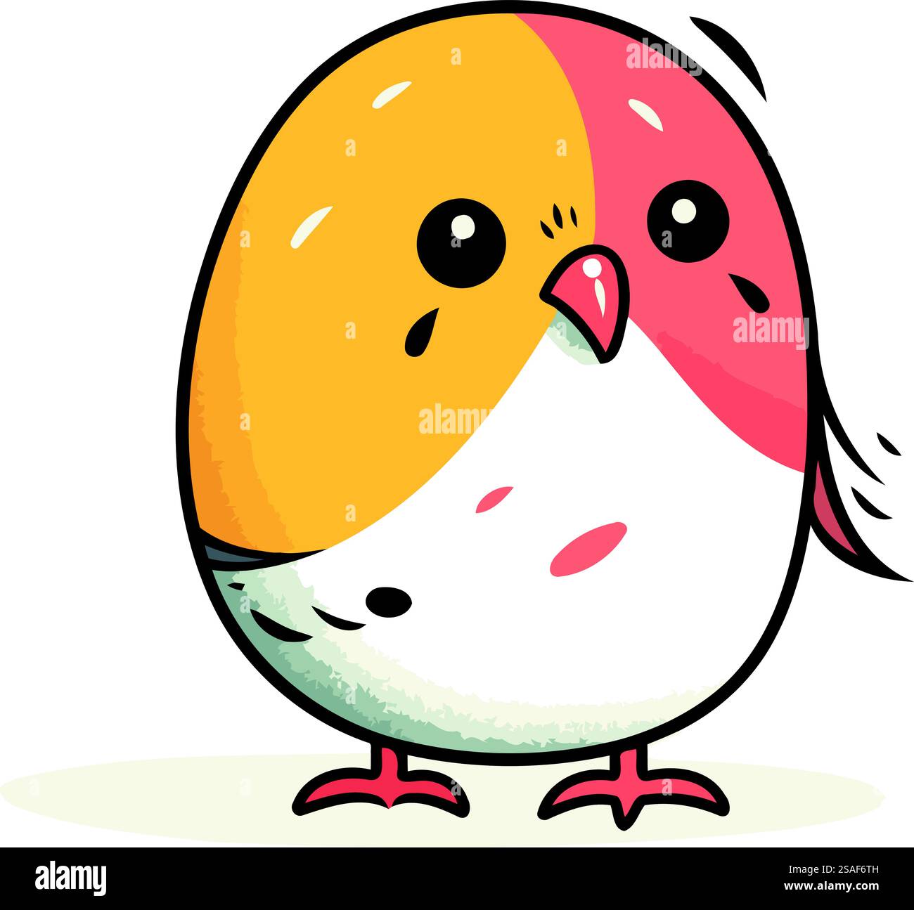Vector illustration of a cute little chick. Isolated on white ...