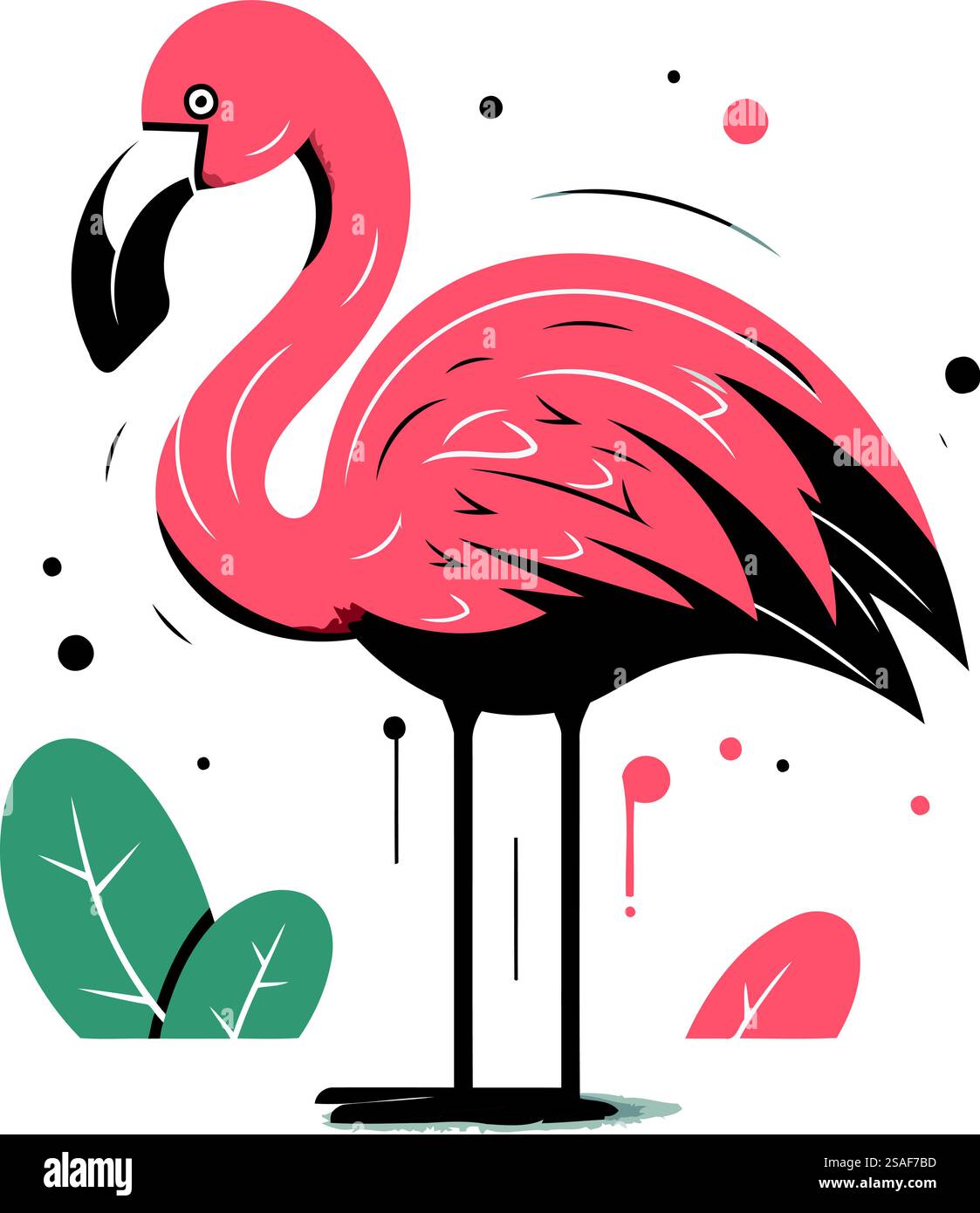 Flamingo vector illustration in flat style. Exotic bird Stock Vector ...