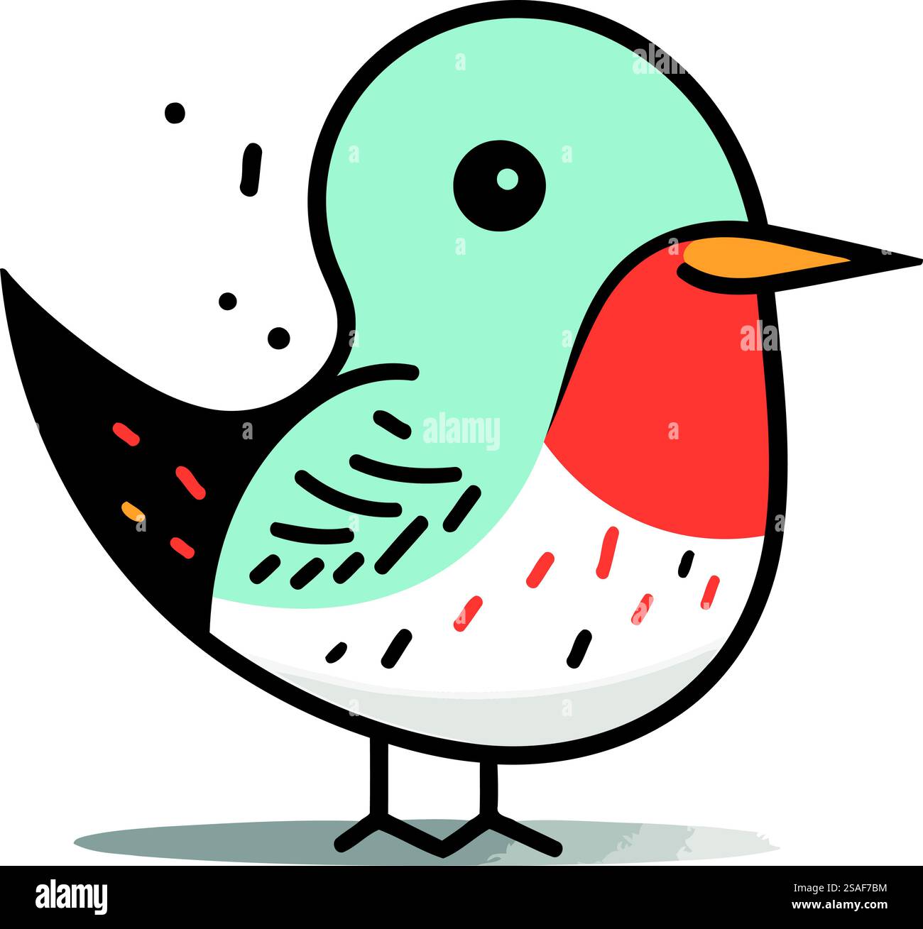 Vector illustration of a cute little bird. Isolated on white background ...