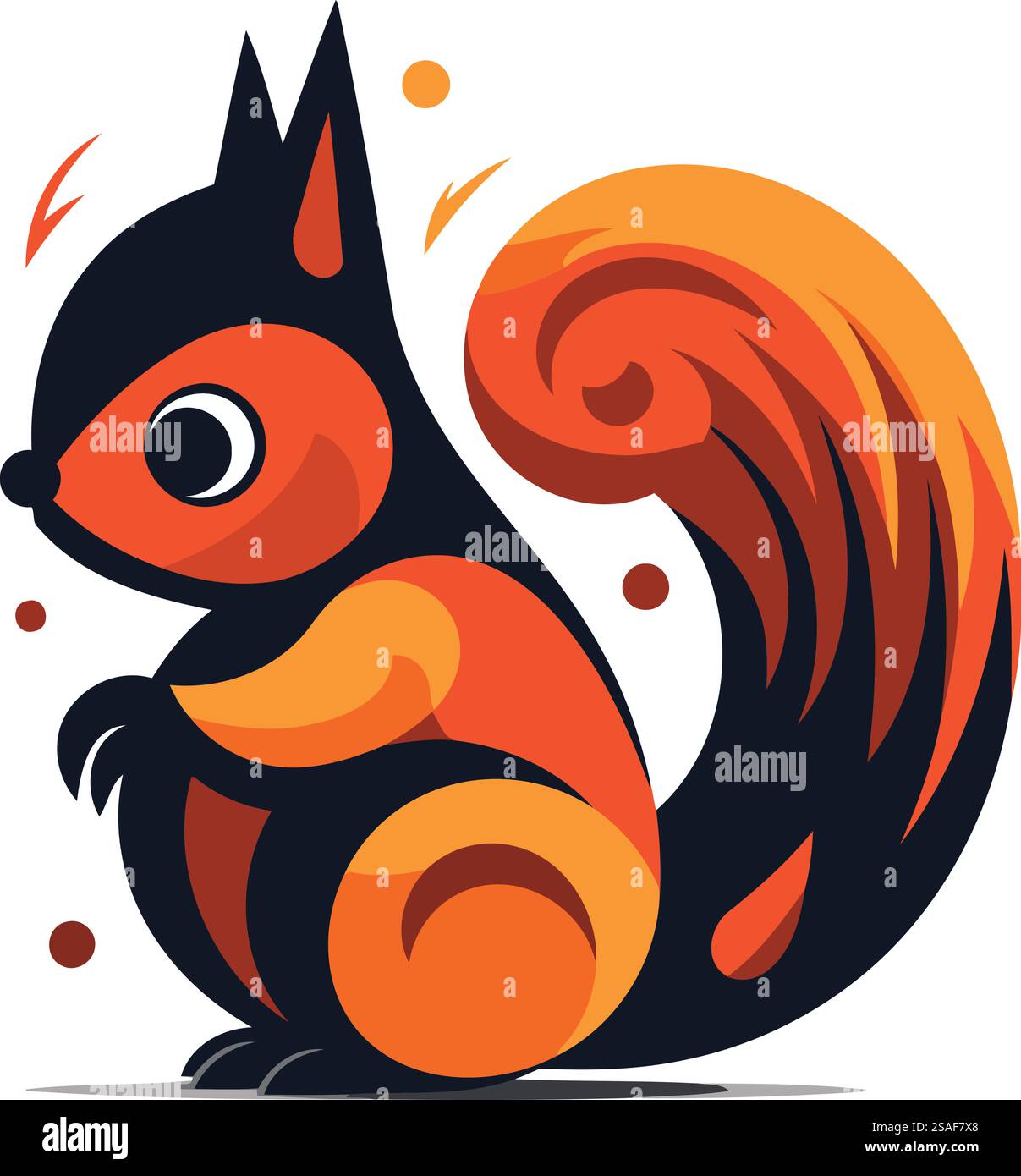 Squirrel. Vector illustration. Isolated on a white background Stock ...