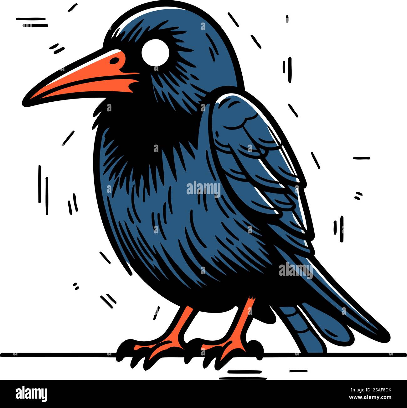 Sinking Crow Vector Crow. Vector illustration. Isolated on a white background Stock Vector ...