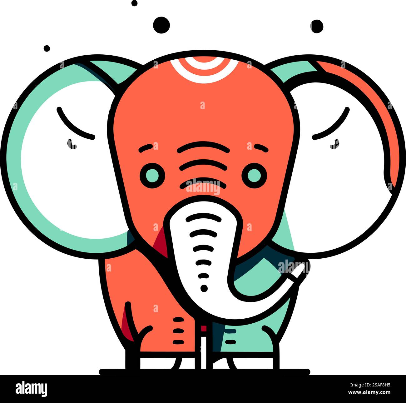 Cute cartoon elephant. Colorful vector illustration in flat style Stock ...