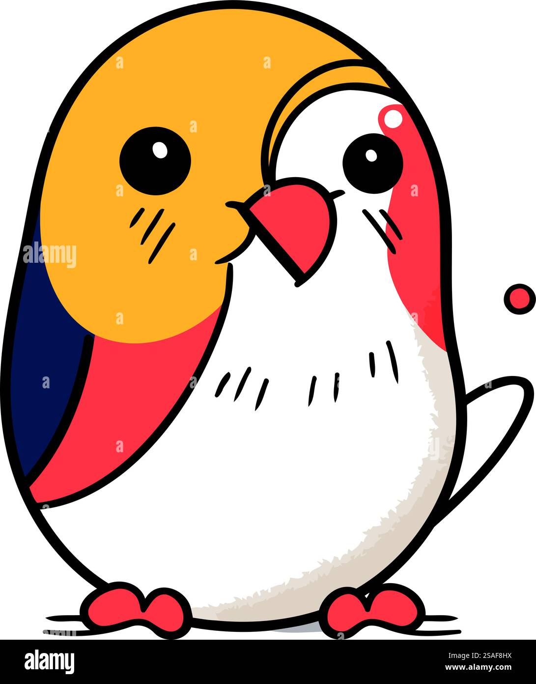 Vector illustration of a cute little bird. Isolated on white background ...