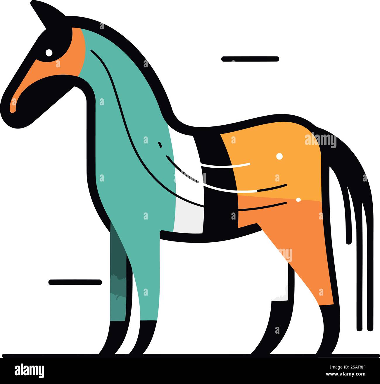 Horse vector illustration. Flat design style. Isolated on white ...