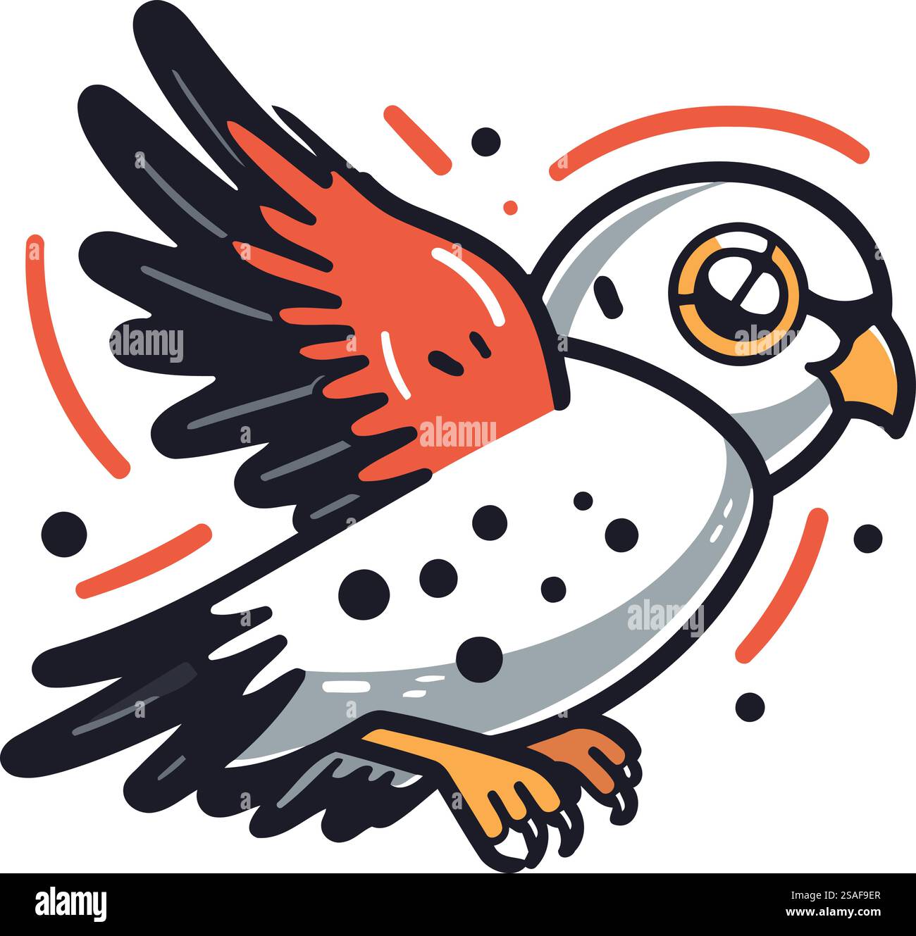 Vector illustration of a cute cartoon owl. Hand drawn doodle style ...