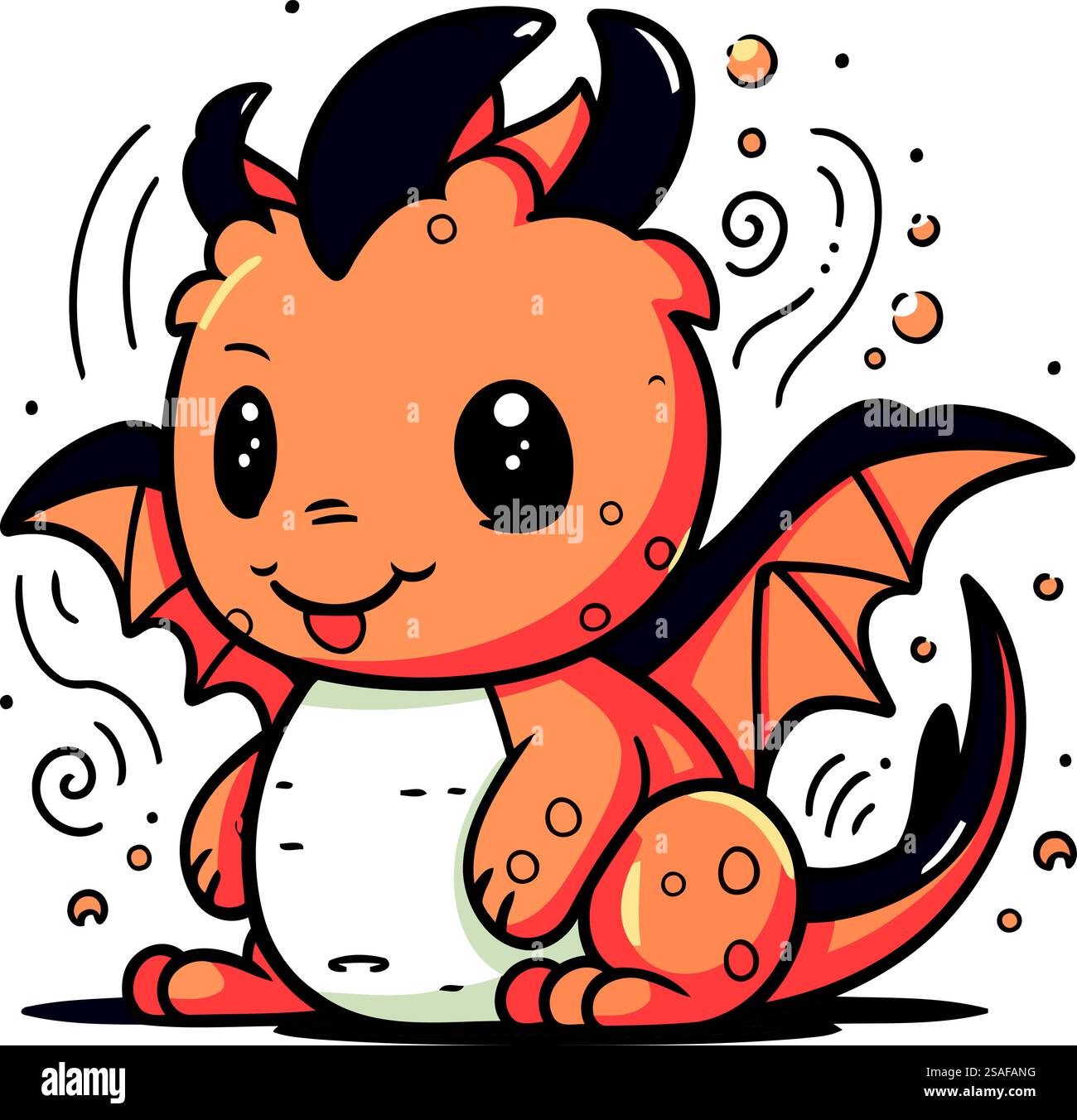 Cute cartoon dragon. Vector illustration isolated on a white background ...