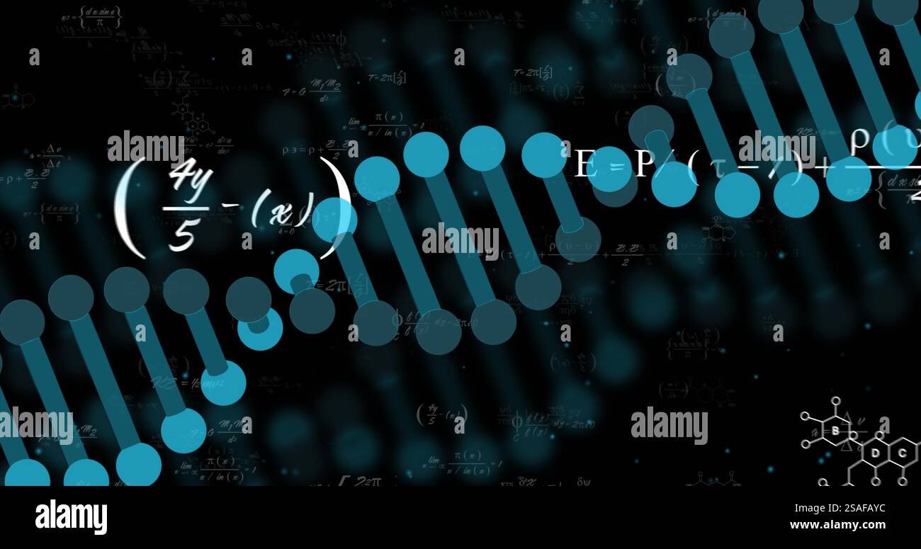 Image of dna strand over mathematical equations Stock Photo - Alamy