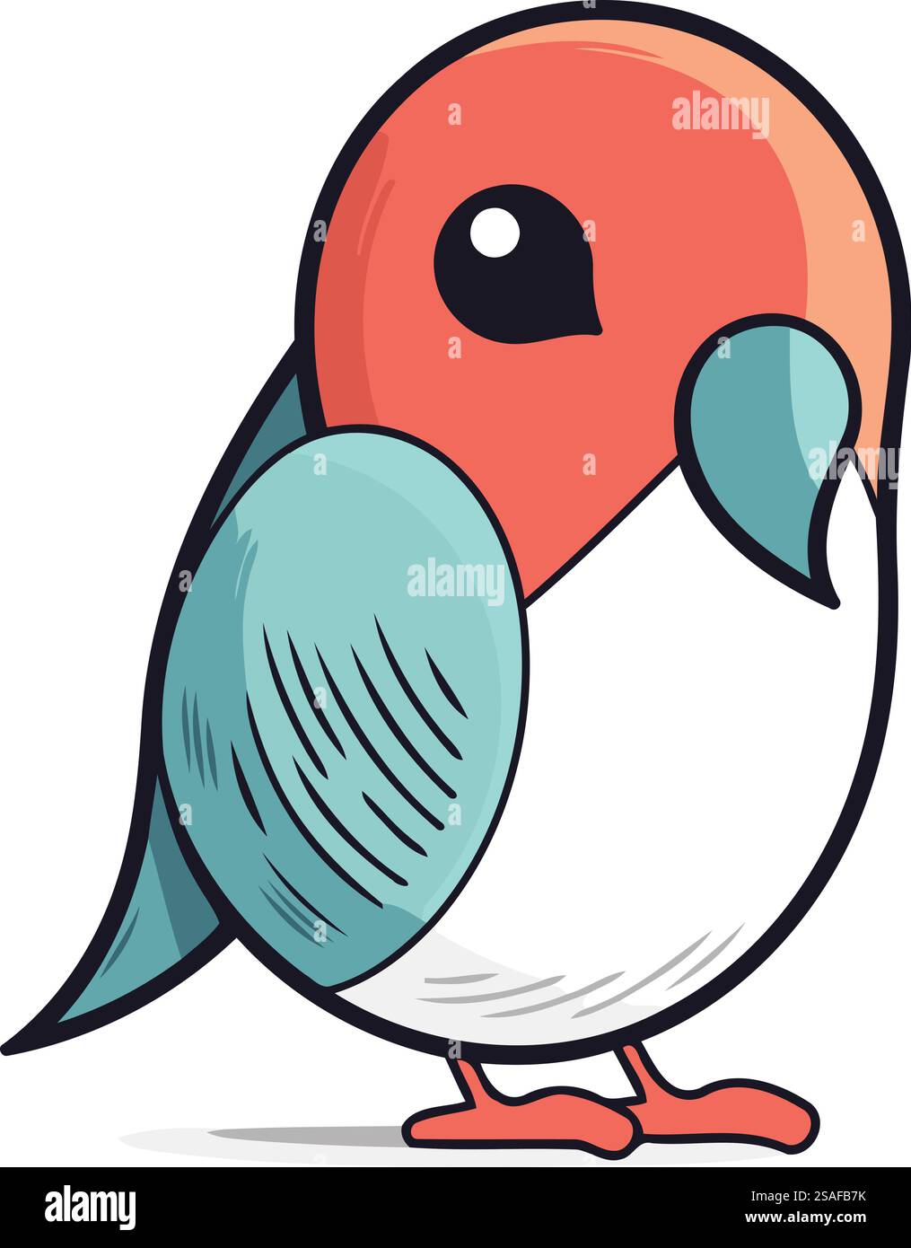 Vector illustration of a cute little bird. Isolated on white background ...