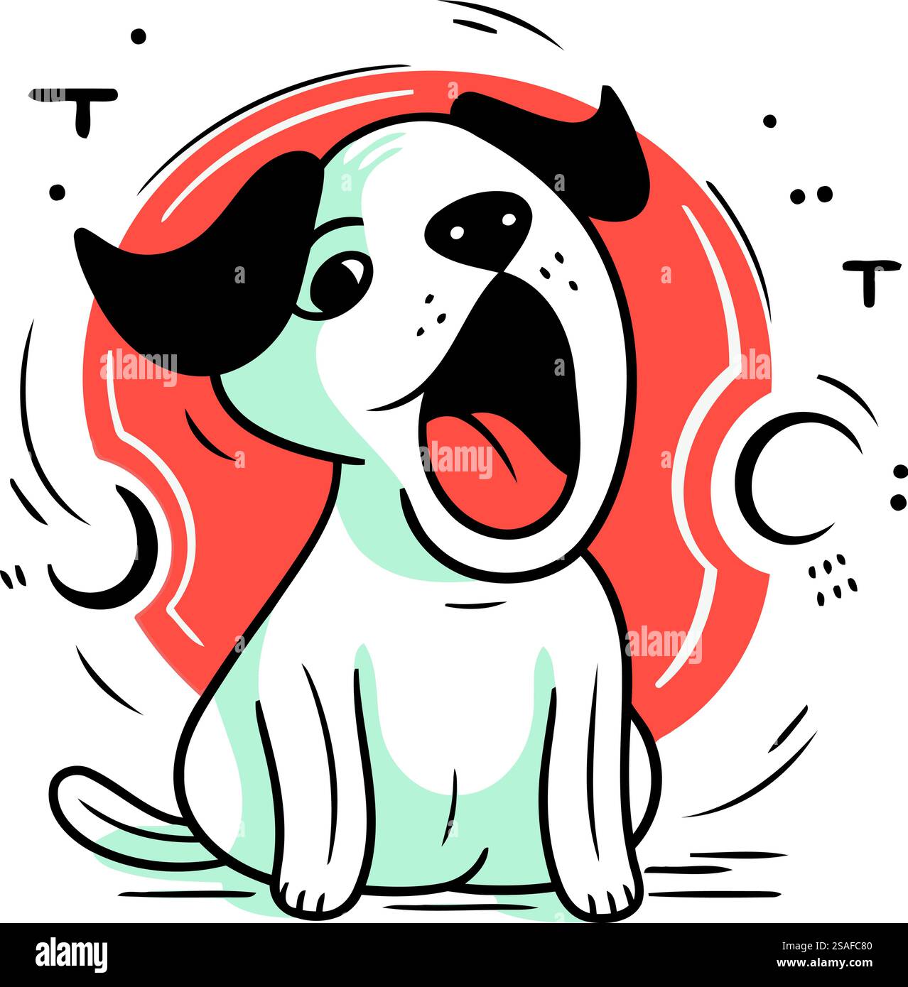 Cute cartoon dog. Vector illustration in doodle style Stock Vector ...