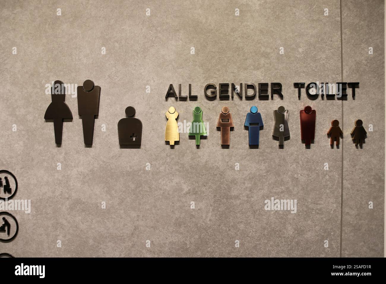 Osaka, Japan. 21st Jan, 2025. A general view of an all-gender toilet at Yumeshima Station, which ...