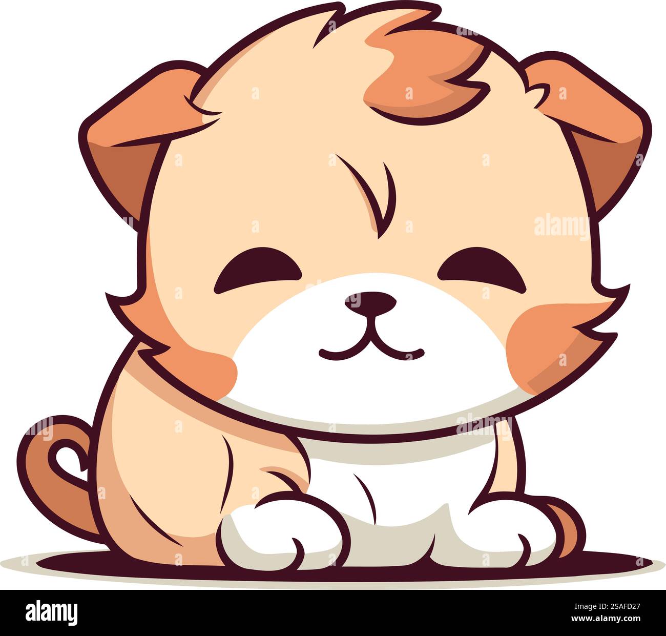 Cute cartoon dog. Vector illustration isolated on a white background ...