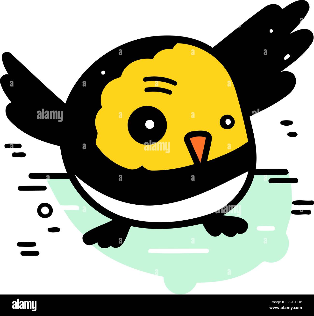 Cute little bird. Vector illustration in flat style. Isolated on white ...