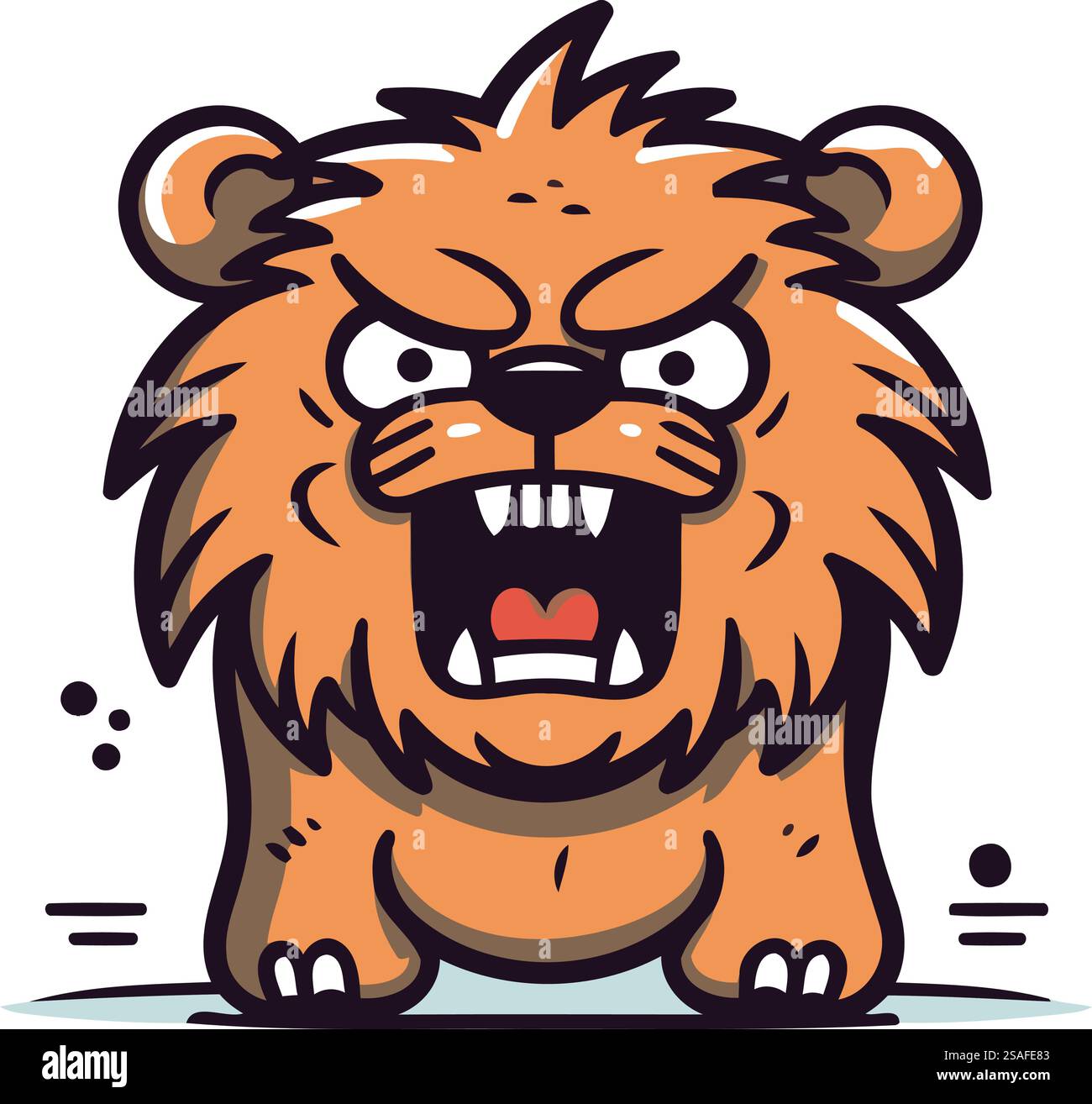 Angry beaver vector illustration. Cartoon angry beaver character. Stock Vector