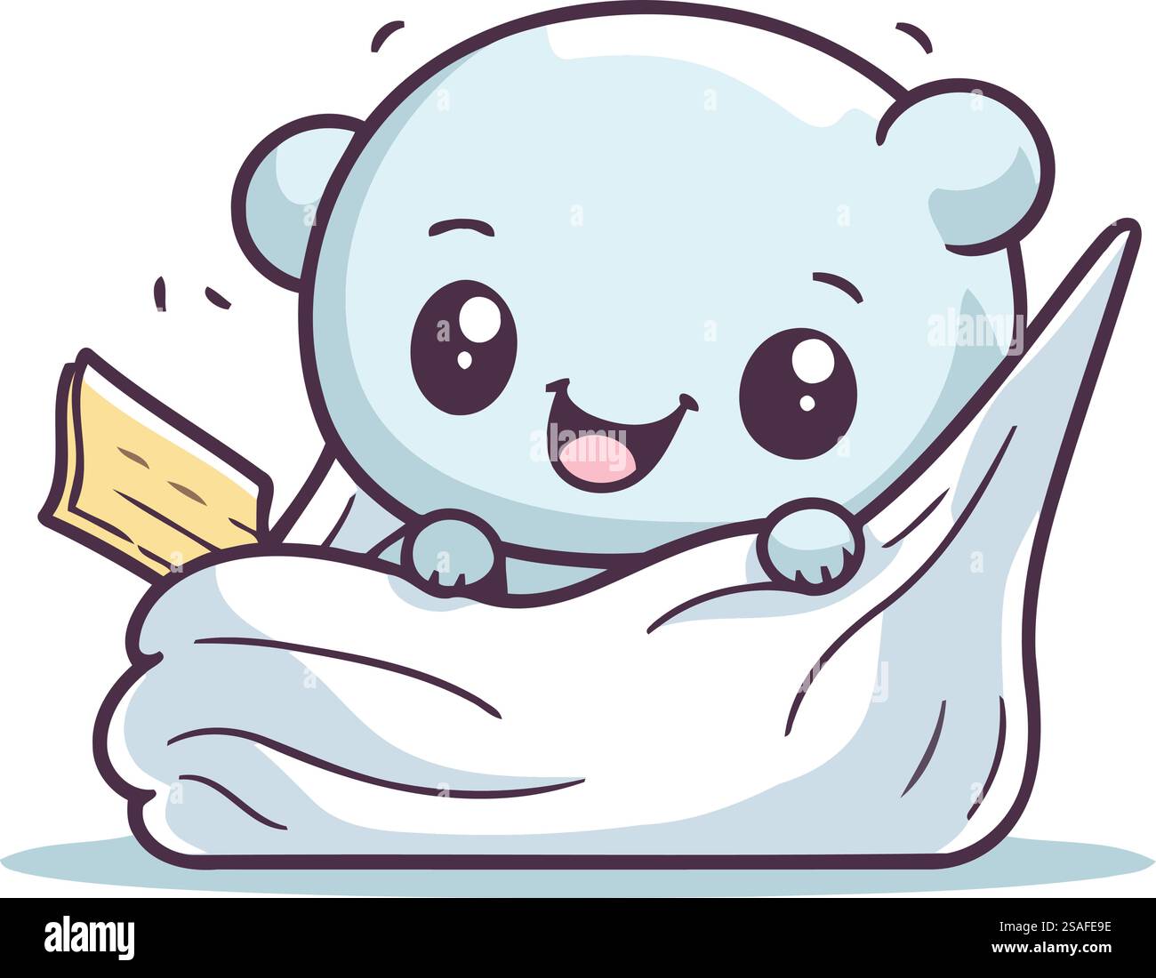 Cute cartoon polar bear lying in a hammock. Vector illustration Stock ...