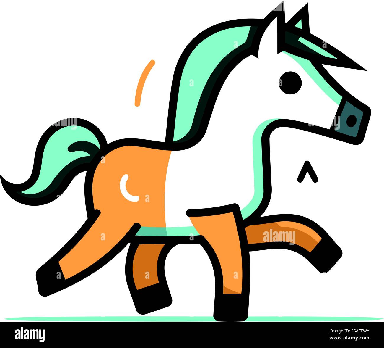Horse vector illustration. Flat design. Isolated on white background ...