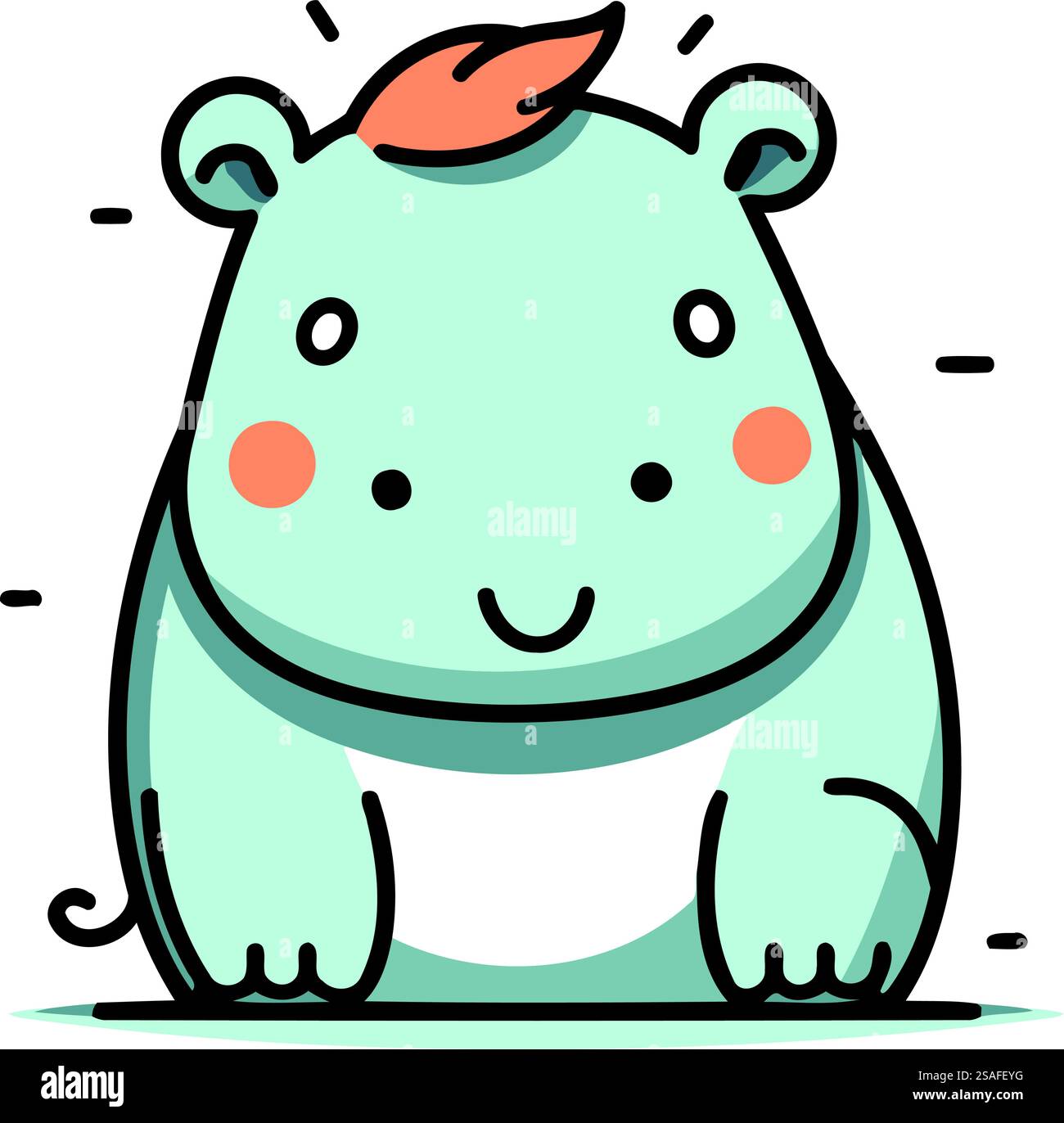 Cute cartoon hippo. Vector illustration in a flat style Stock Vector ...