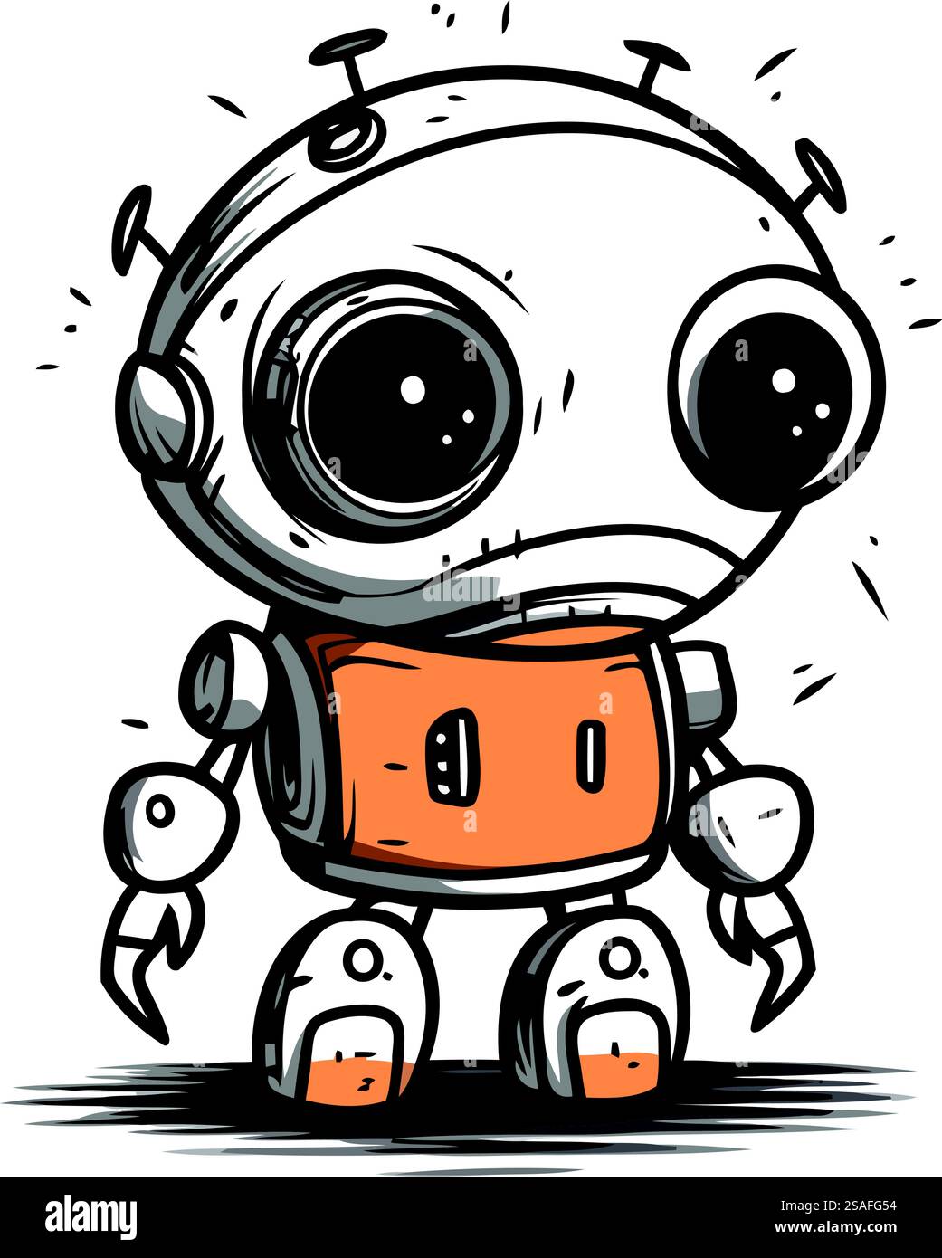 Cute cartoon robot. Vector illustration isolated on a white background ...