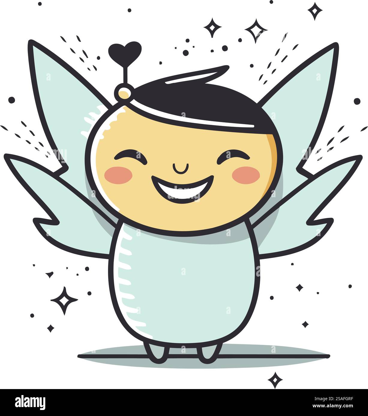 Cute little angel with wings. Vector illustration for your design Stock ...