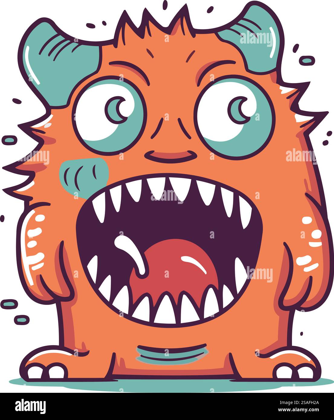 Funny monster. Vector illustration. Isolated on white background Stock ...