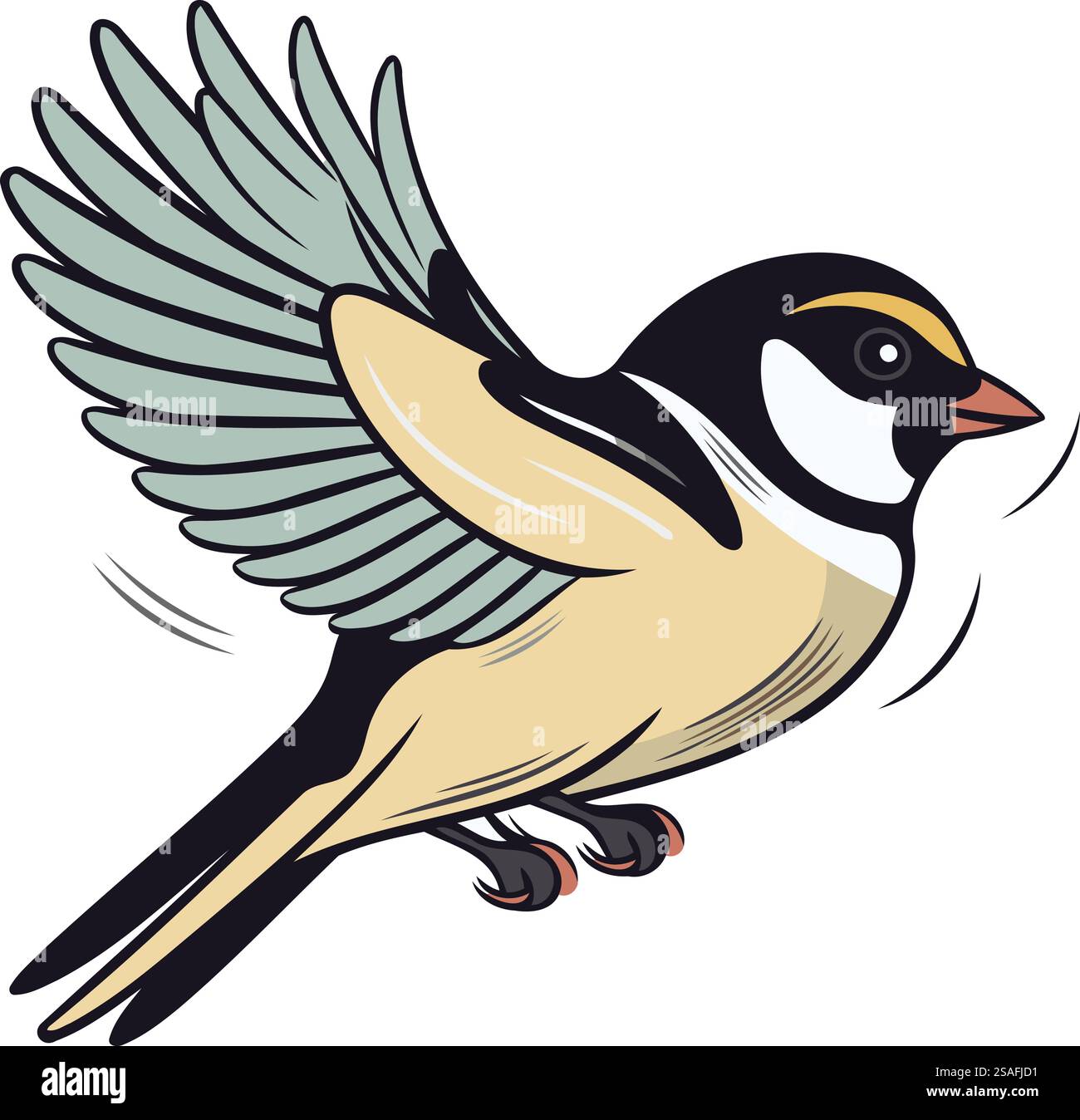Vector illustration of a cute bird. Isolated on white background Stock ...