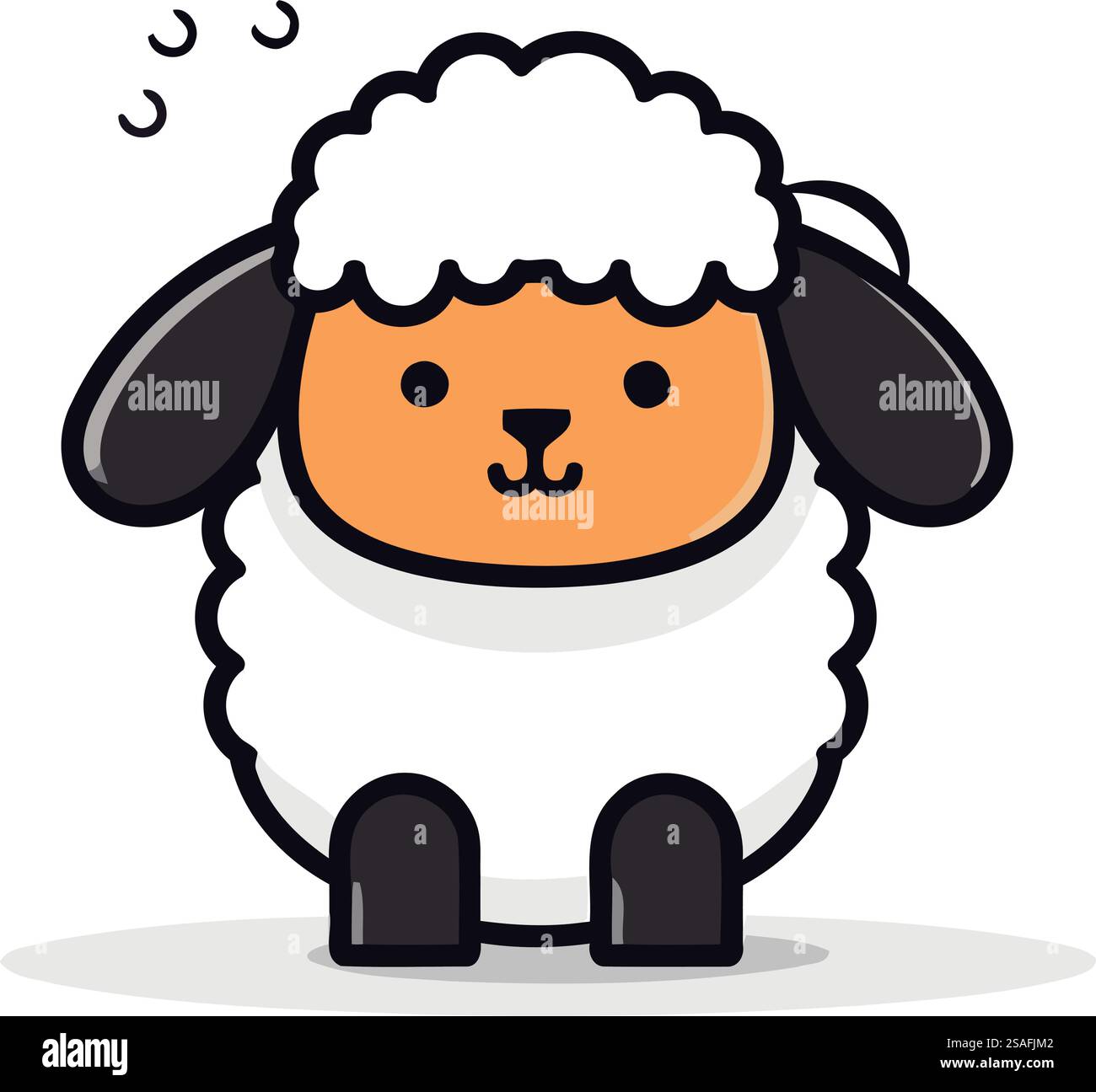Cute sheep cartoon icon. Animal concept. Flat design. Vector ...