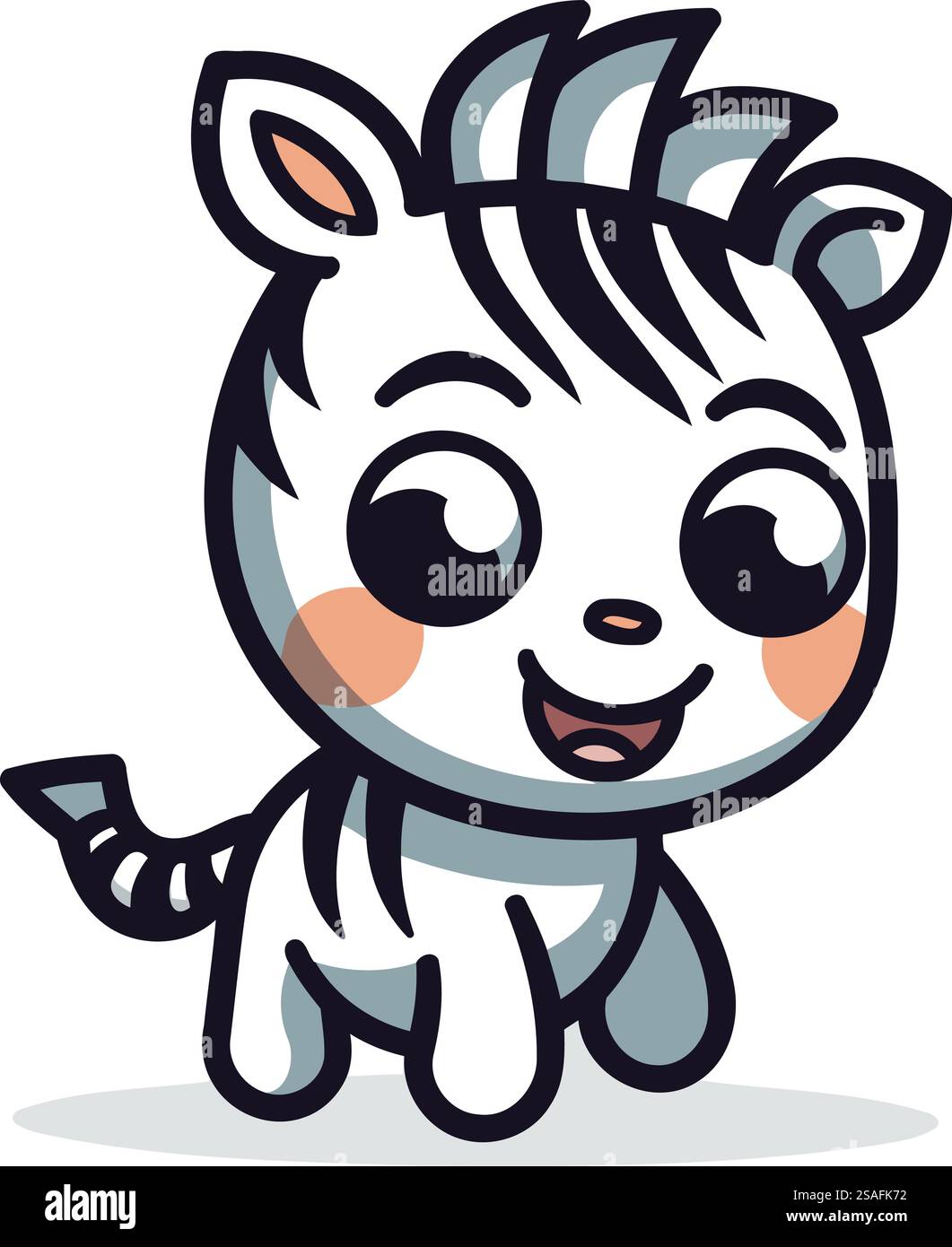 Cute cartoon zebra. Vector illustration isolated on white background ...