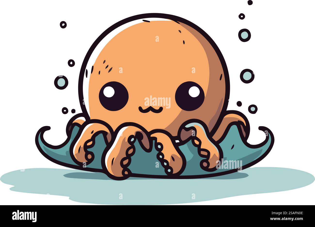 Cute kawaii octopus cartoon character. Vector illustration Stock Vector ...