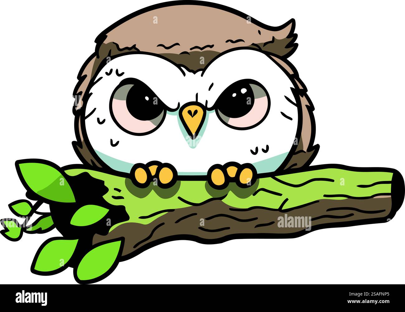 cute owl sitting on a branch. vector illustration. eps Stock Vector ...