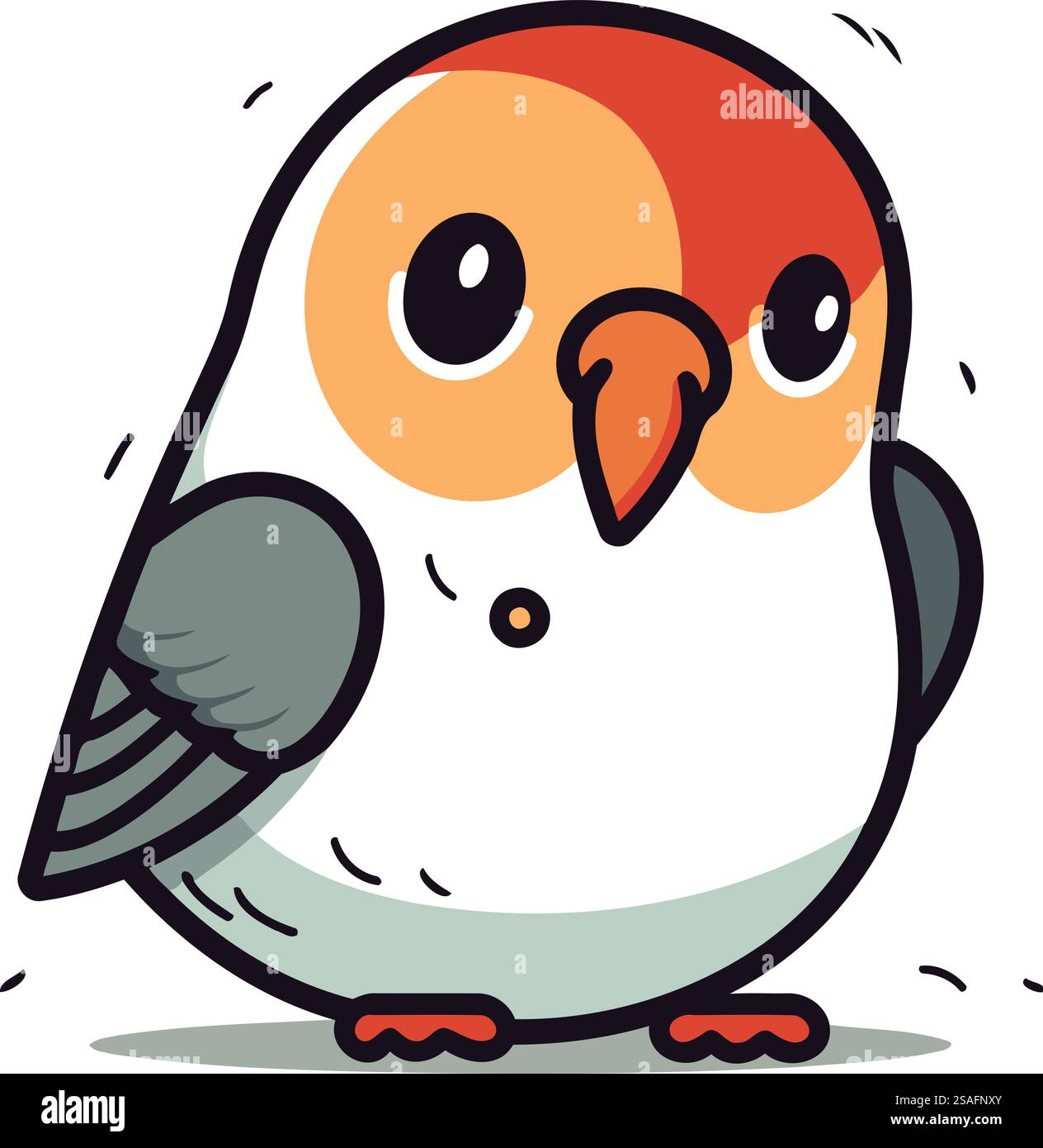 Vector illustration of a cute little bird. Isolated on white background ...