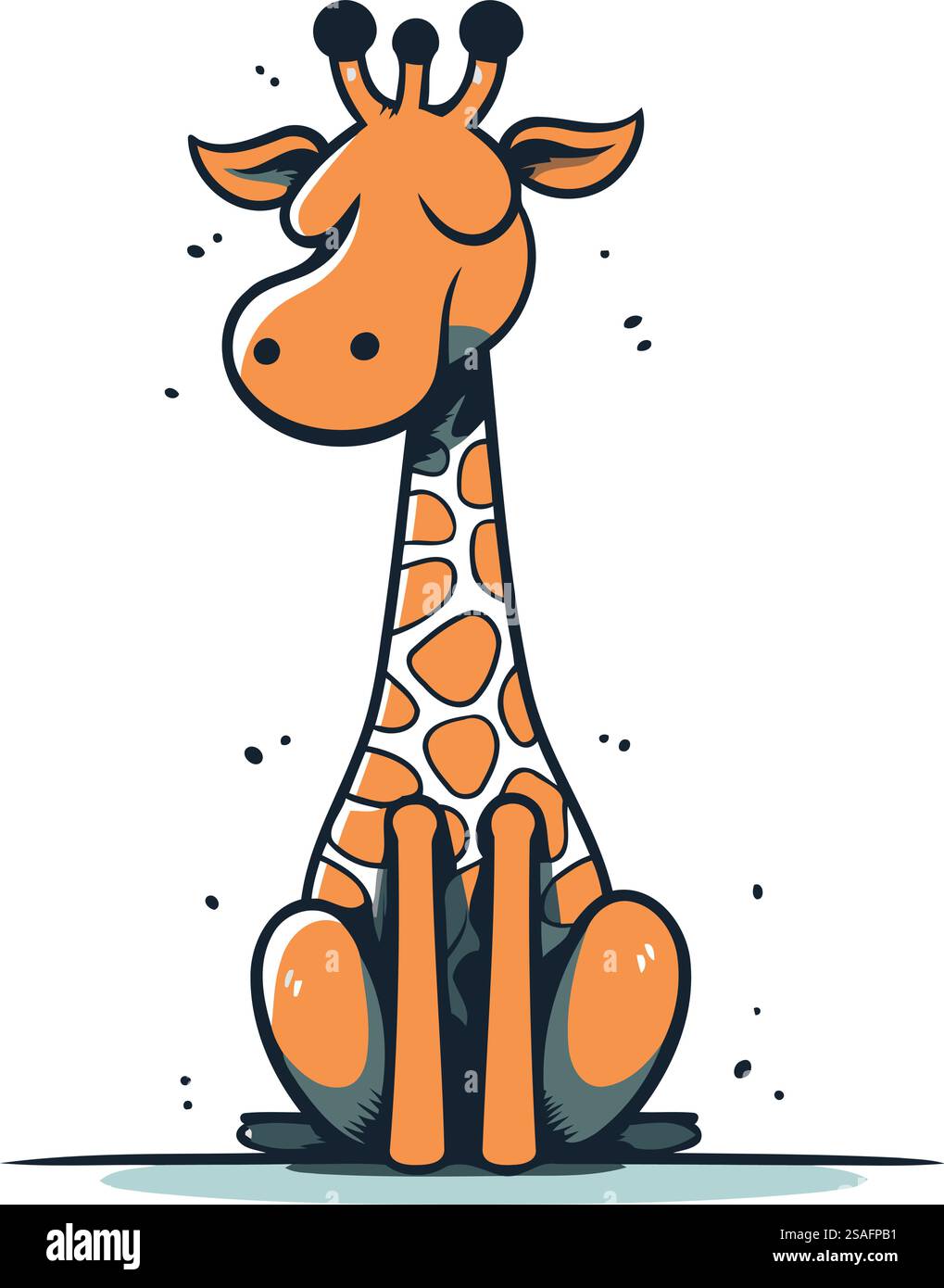 Cute cartoon giraffe. Vector illustration isolated on white background ...