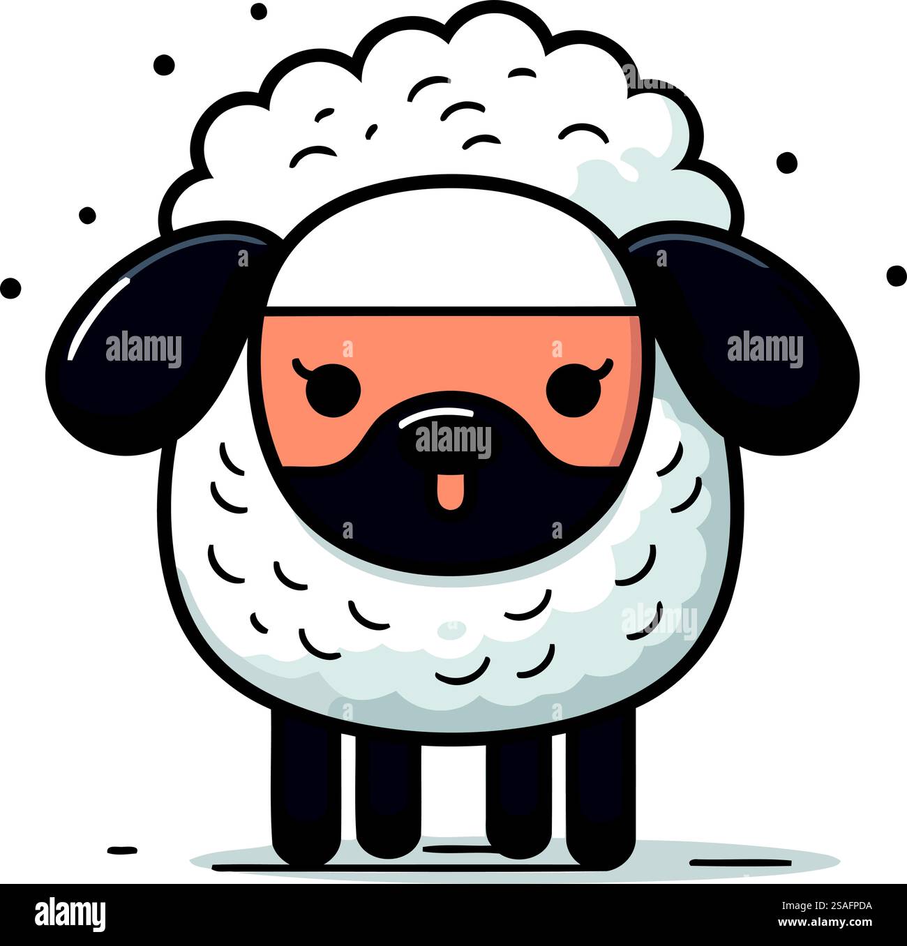 Cute sheep character in kawaii style. Vector illustration Stock Vector ...