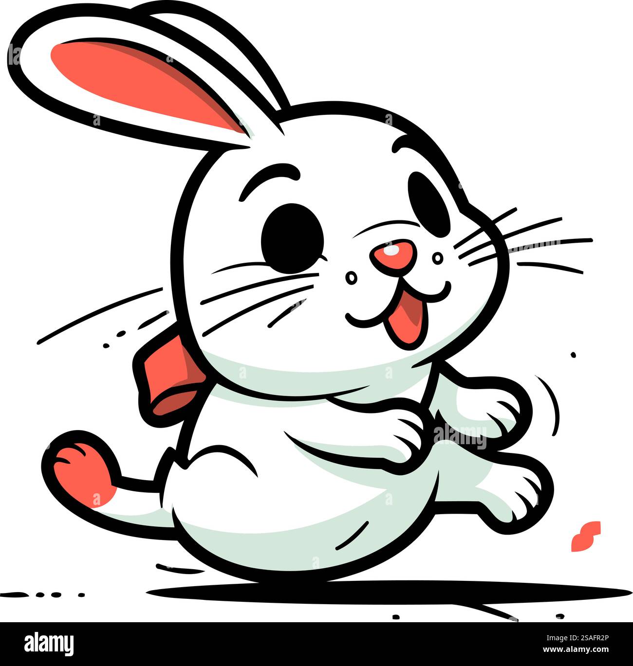 Cute cartoon rabbit. Vector illustration isolated on a white background ...