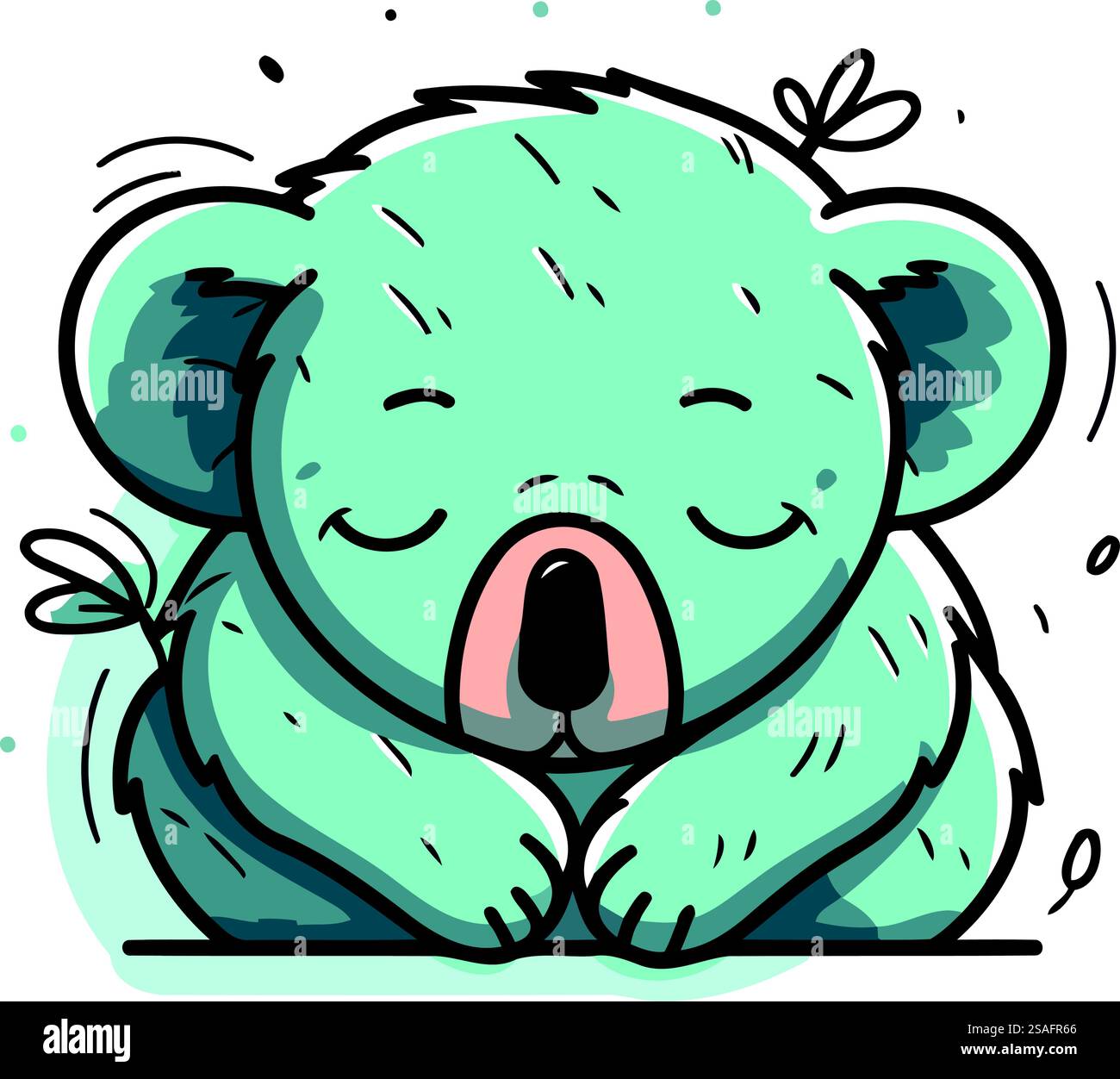 Cute cartoon koala sleeping. Vector illustration of wild animal Stock ...