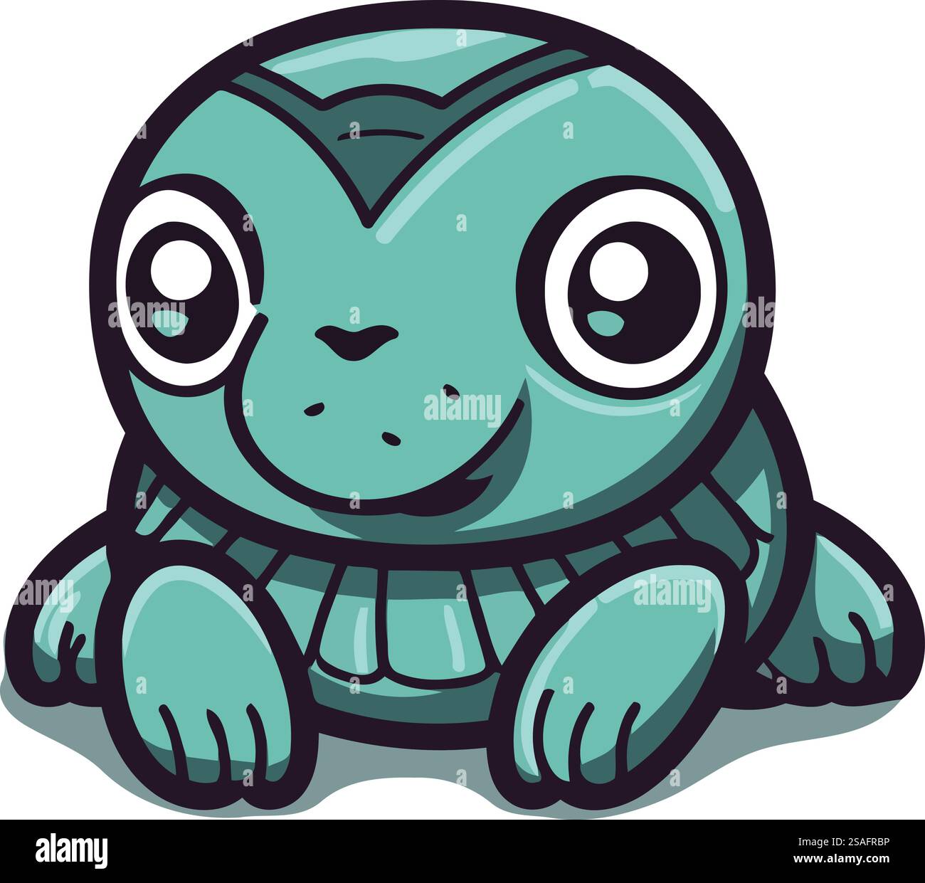 Cute cartoon turtle. Vector illustration isolated on a white background ...