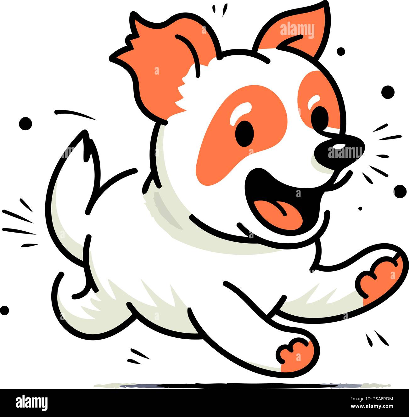 Cute dog running and jumping. Vector illustration in cartoon style ...