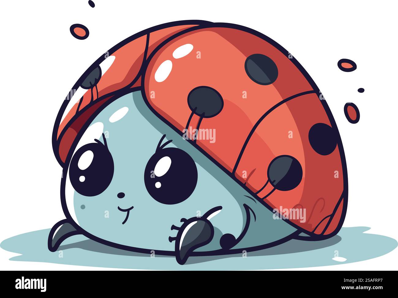 Cute cartoon ladybug isolated on white background. Vector illustration ...