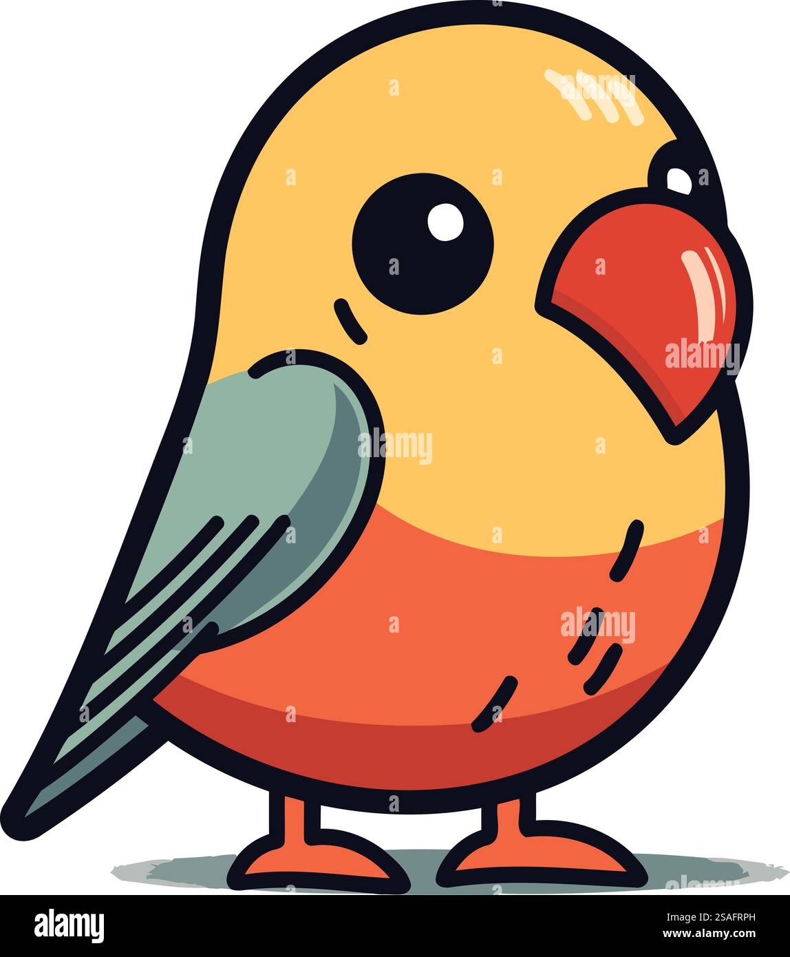 illustration of cute little bird on white background. Vector ...